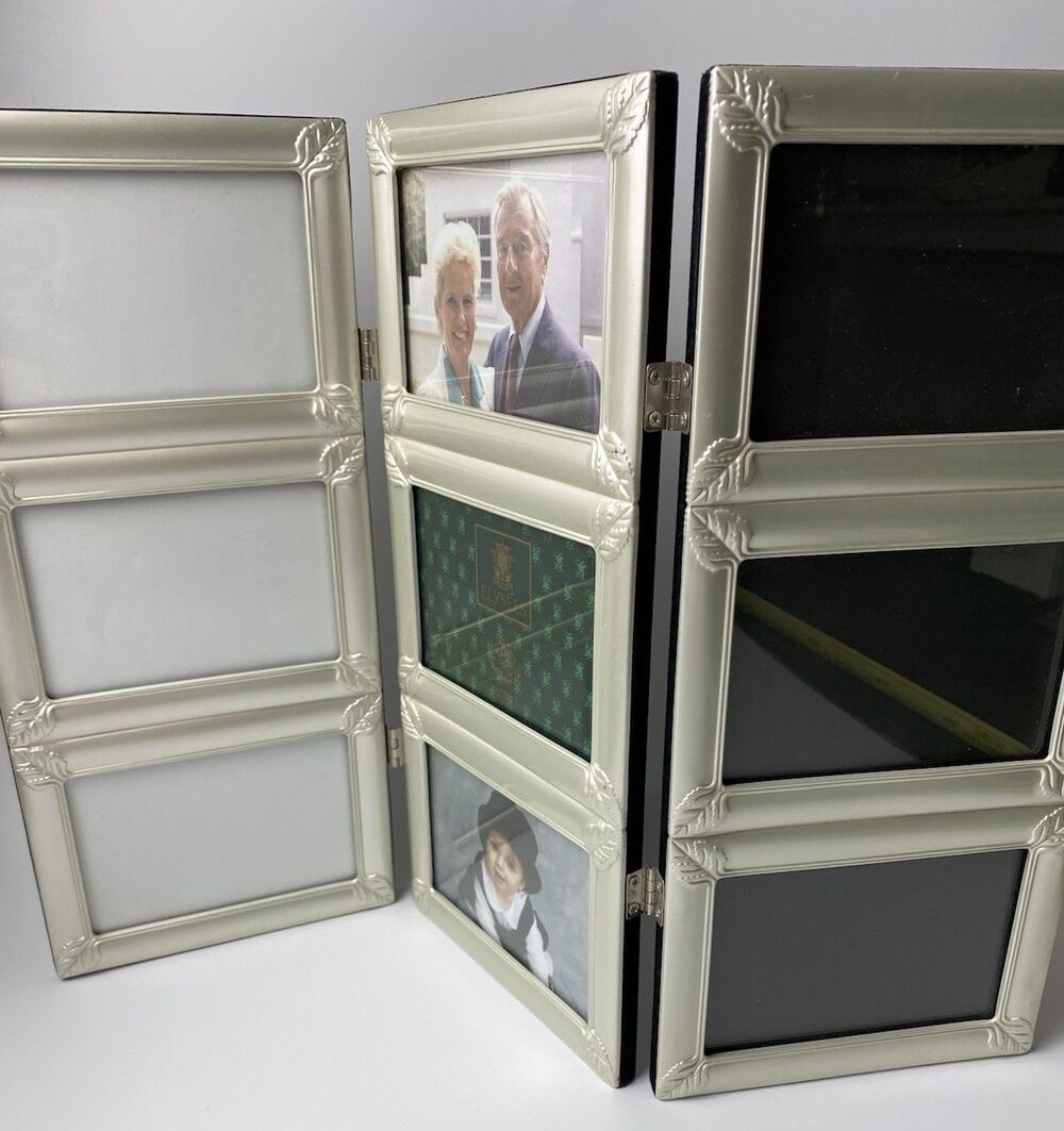 Vtg Elysees Loui Michel Handcrafted Hinged Accordion Silver Frame 9 5x3.5 Photos